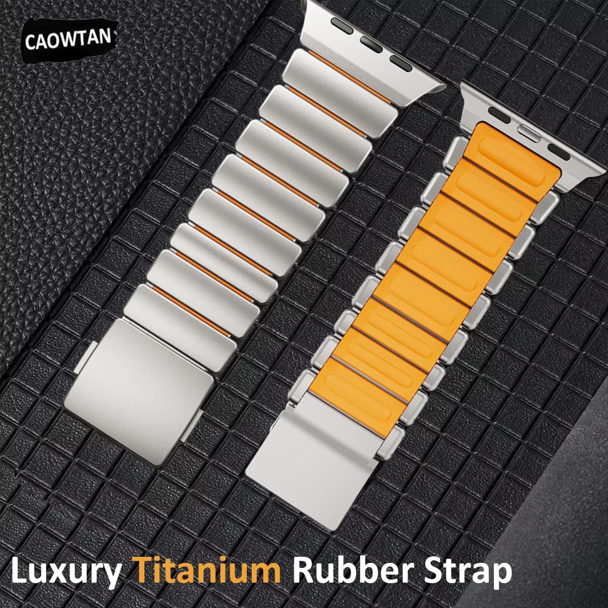 Magnetic Titanium+Silicone Bracelet for Apple Watch Ultra 3 2 49mm 46mm 45mm 44mm Luxury Strap for Series 11 10 9 8 7 6 SE Band