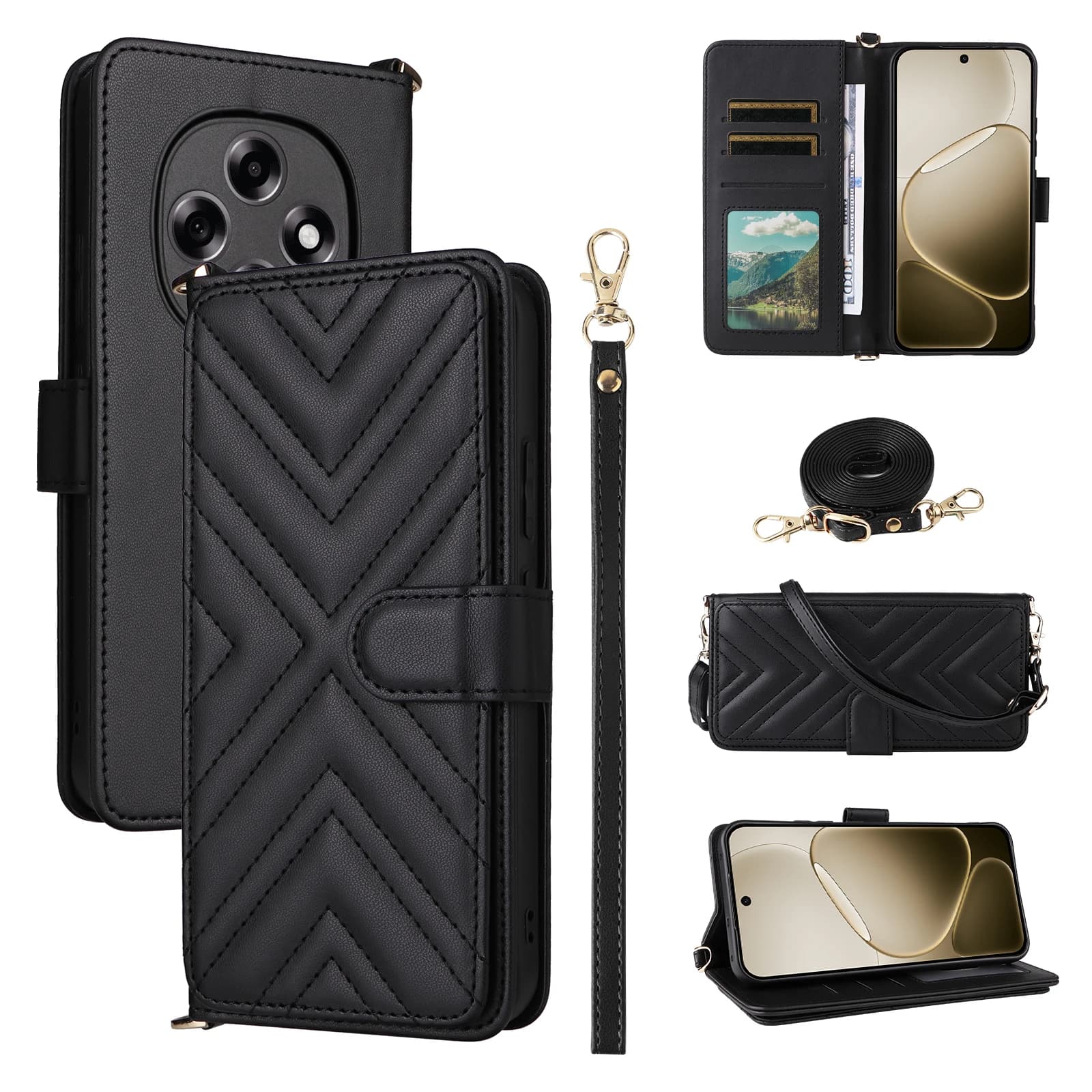 Per OPPO F31 Pro 5G Nuovo Cordino a tracolla Portafoglio Carta Solt Custodia per OPPO F31 Pro 5G RFID Borsa Custodia antiurto