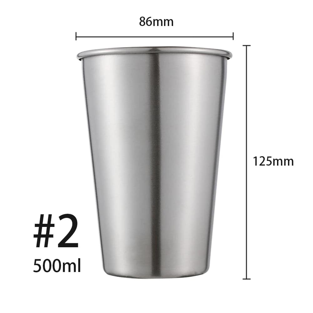 Bicchiere da campeggio da 350/500 ml, tazza da birra in acciaio inossidabile 304, tazza da bere in metallo