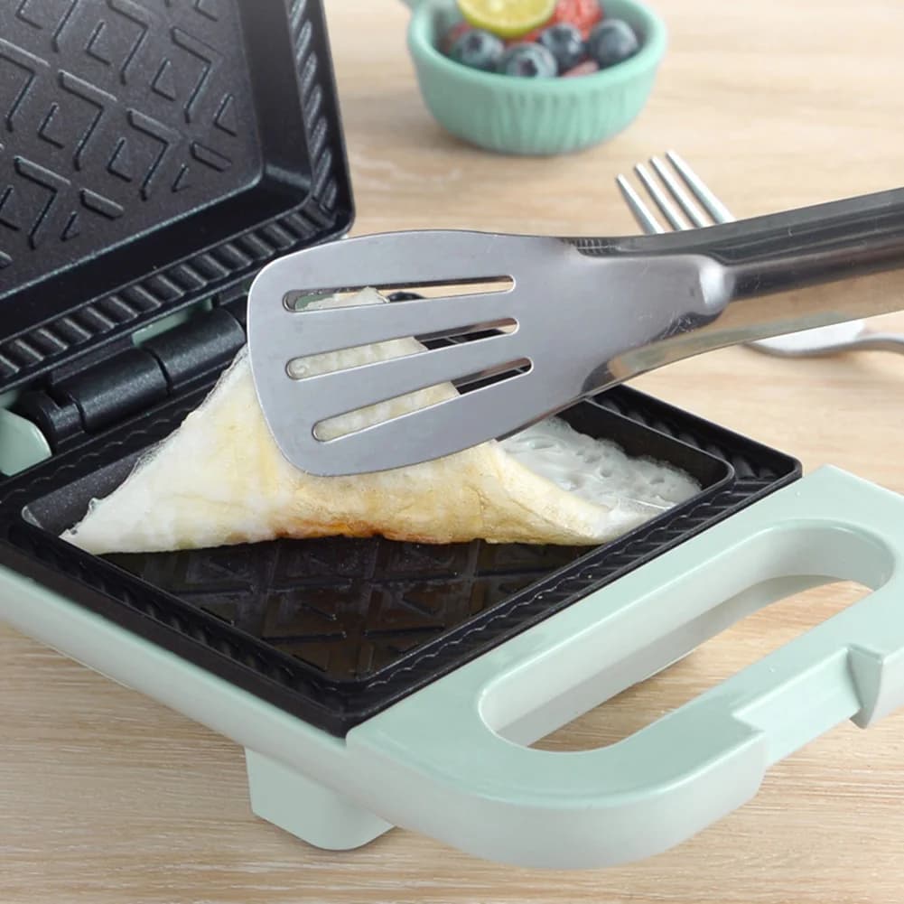 Pressa per pane elettrica per sandwich con rivestimento antiaderente, padella per frittata per uova, macchina portatile leggera per la colazione