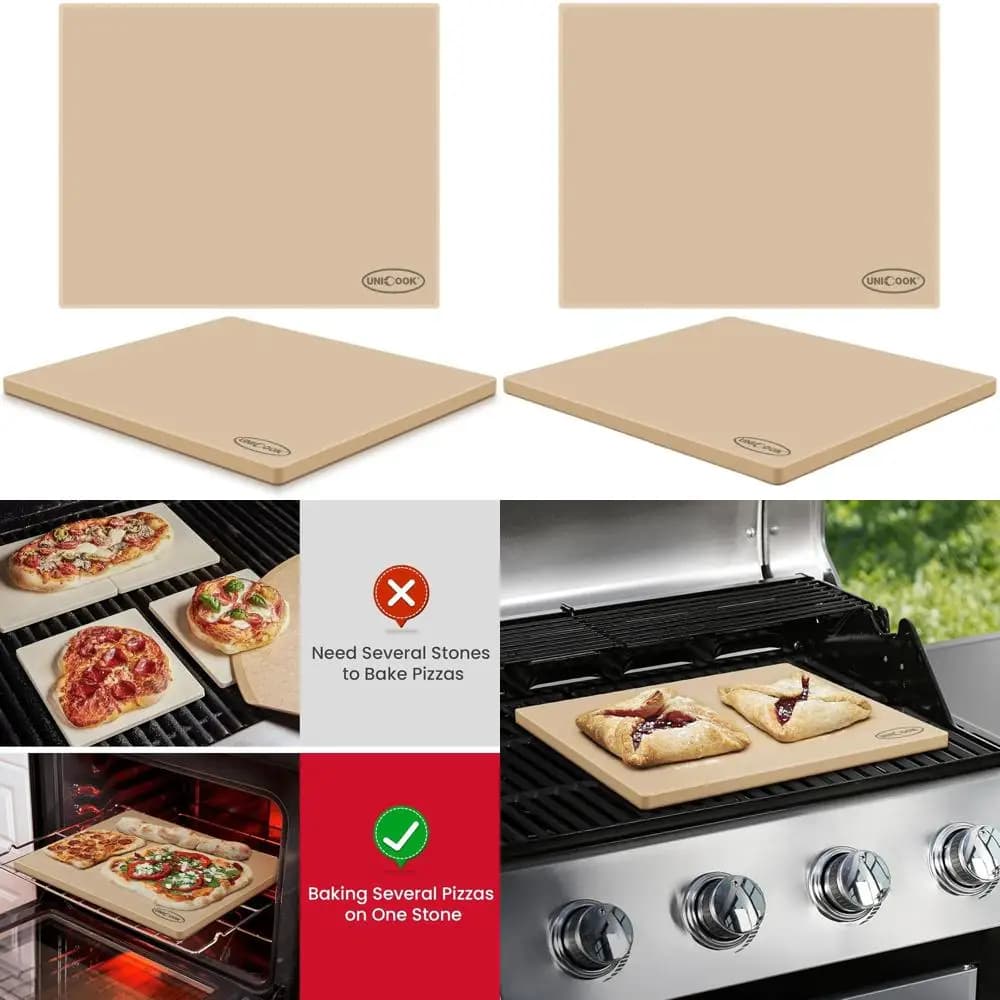 Pietra per pizza cordierite 20x16 - Resistente agli urti termici per forno e grill, perfetta per pizzi croccanti, pane, biscotti, con pasta C
