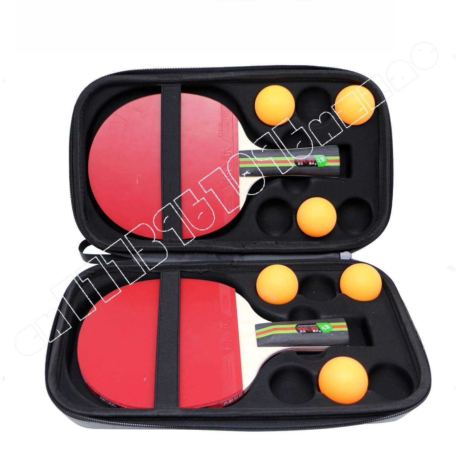 Borsa per racchette da ping pong, 2 pezzi, guscio rigido portatile, borsa speciale per lo sport anti-caduta e resistente all'usura.