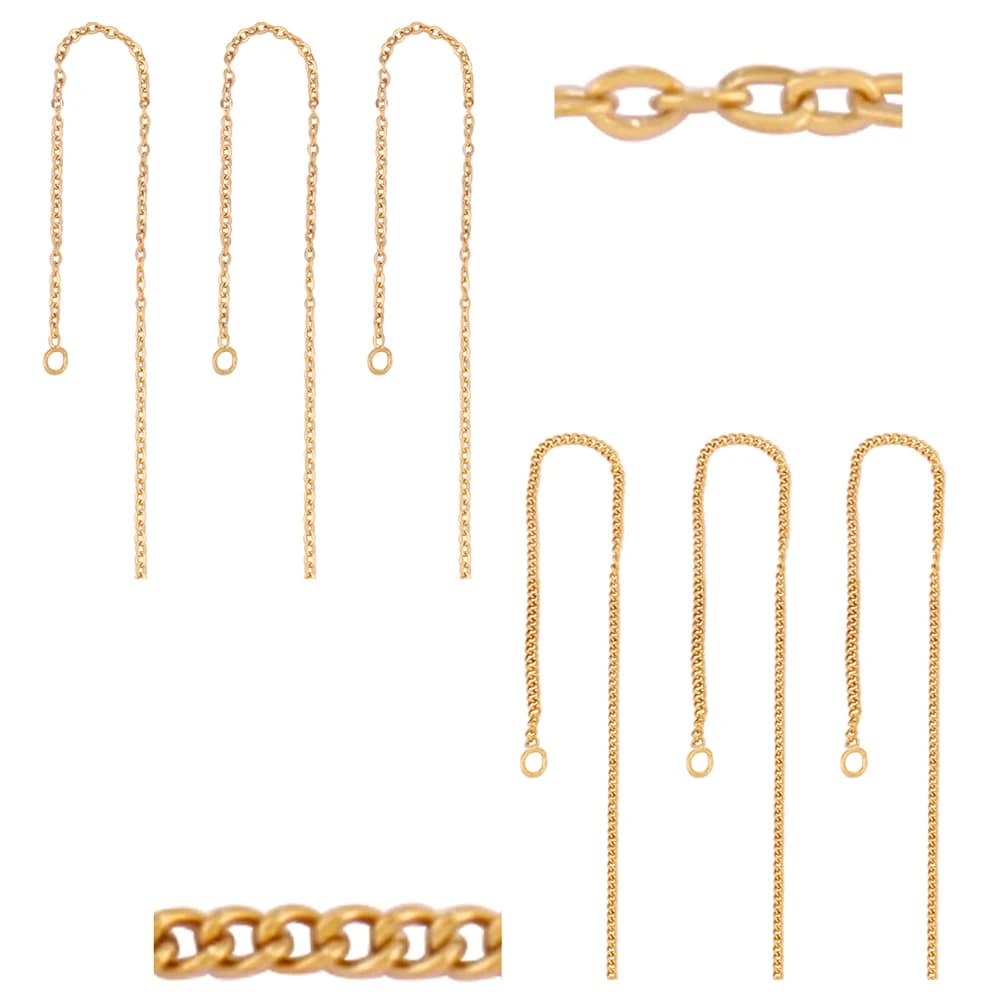 6 pezzi di orecchini a catena con infila in acciaio inossidabile per gioielli fai da te che realizzano orecchini pendenti con nappe, accessori per orecchini