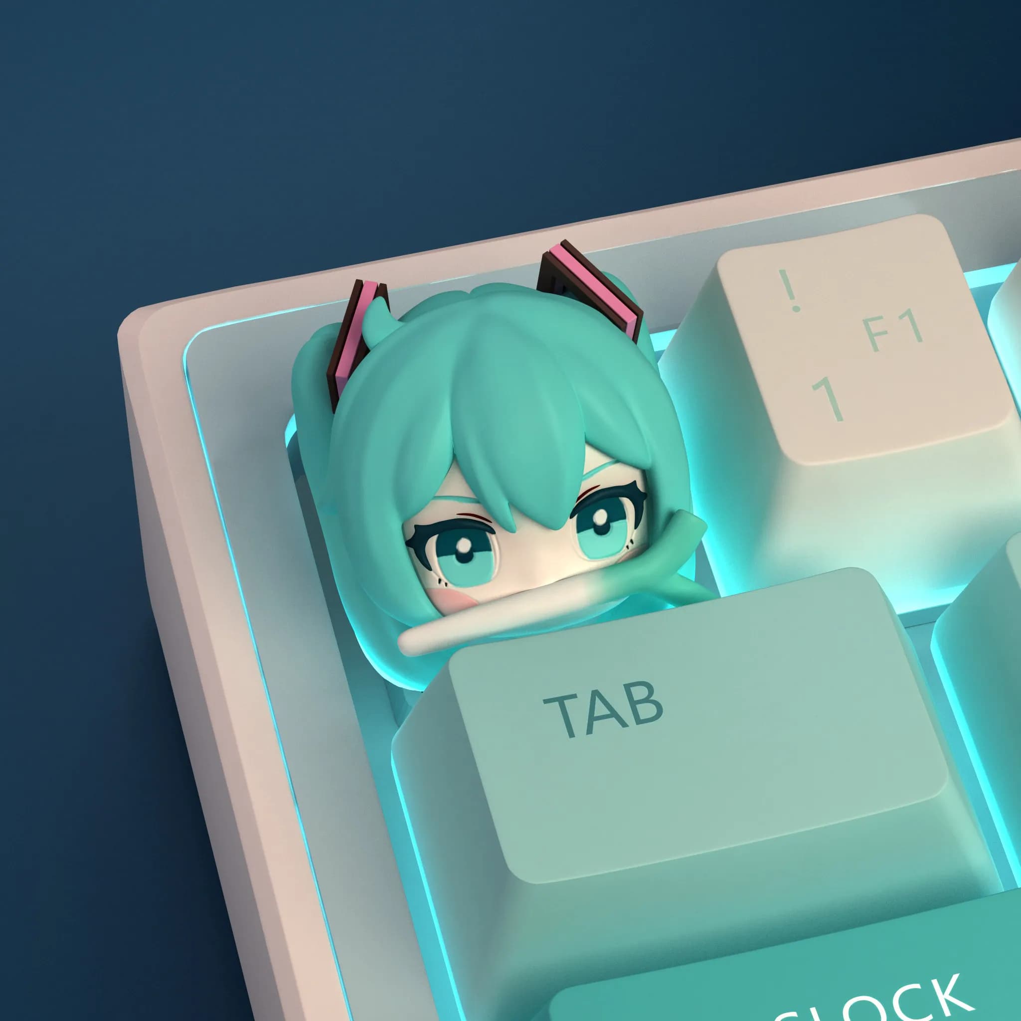 Keycaps per Tastiera Meccanica Fai-da-Te Goddess Story Miku, Keycaps Personalizzati per Tastiera Meccanica Cross-Axis PC, Regalo Giocattolo