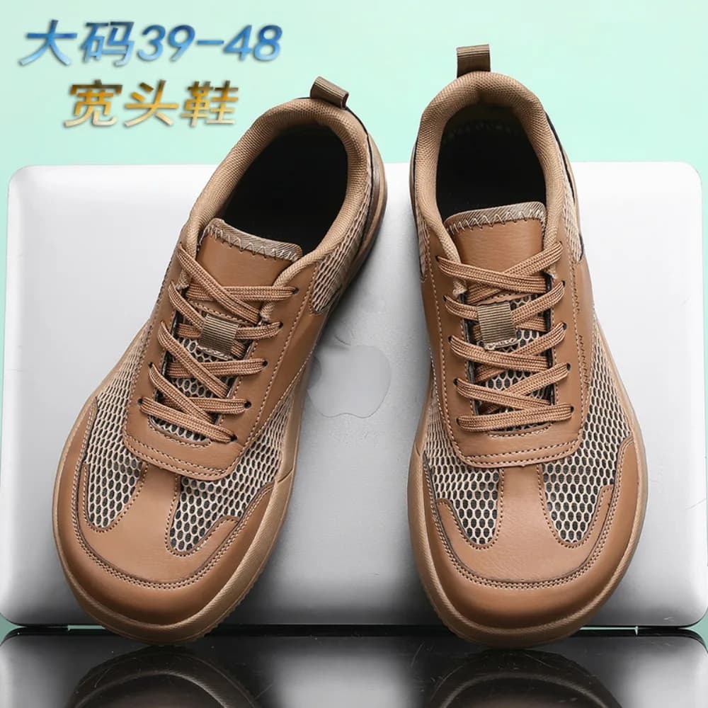 Large Size 48 Breathable Mesh Sports Shoes Wide Footbed Comfortable Loose Casual Men's Foot Arch Support Non-Squeezing Summer
