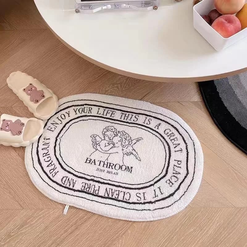 VIKAMA Cute Cartoon Bathroom Rug Soft Non-Slip Shower Bathtub Foot Mat Living Room Bedroom Entrance Doormat Home Decor
