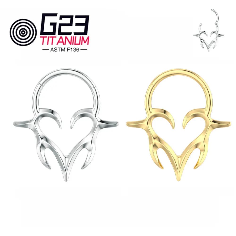 G23 Titanio Oro Segmento incernierato Setto Piercing Anello al naso Cerchio Cartilagine Trago Daith Clicker Orecchini Punk Gioielli per il corpo