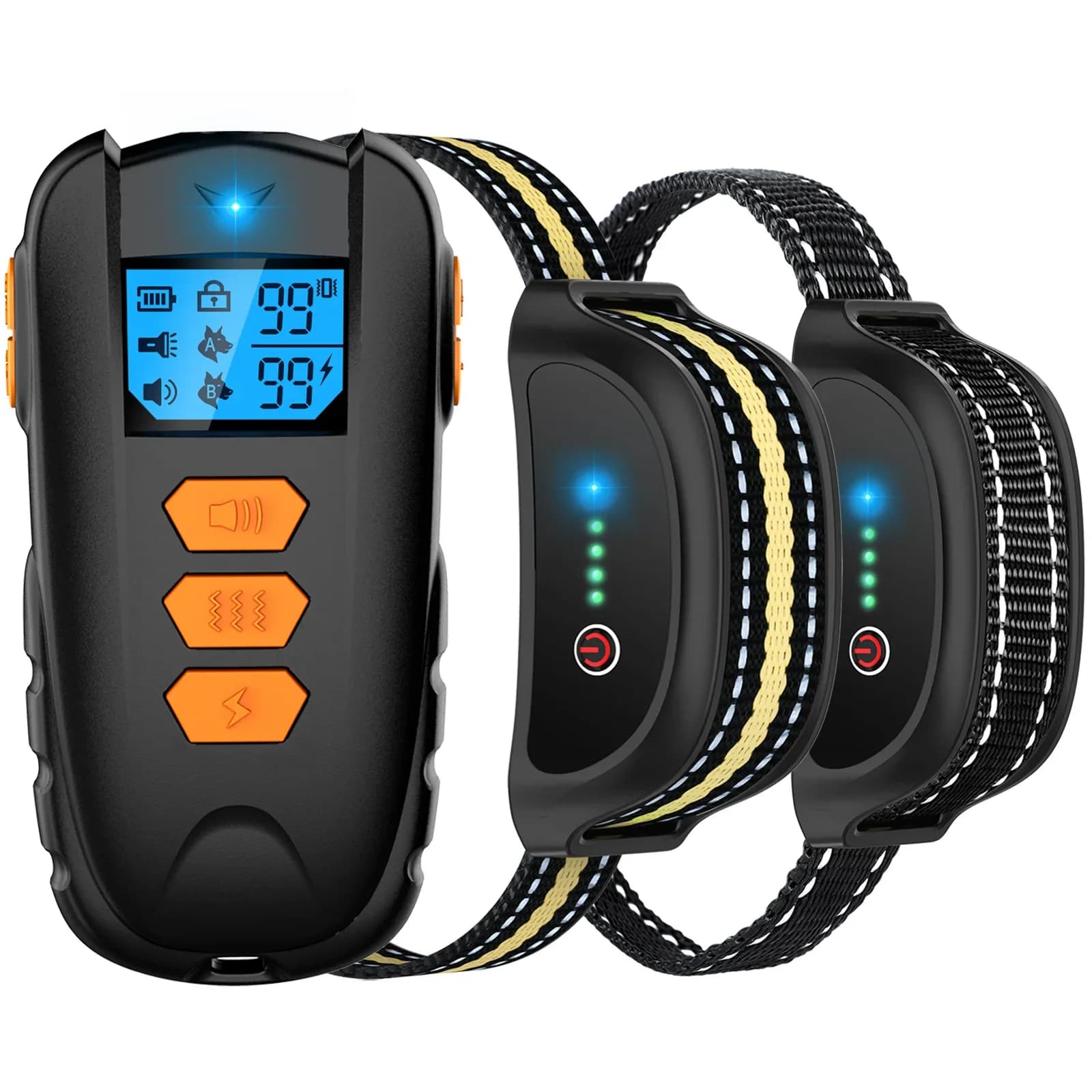 Collare di addestramento per cani elettrico per animali domestici telecomando collari Barkproof da 1000 piedi per cani vibrazione suono Shock ricaricabile impermeabile
