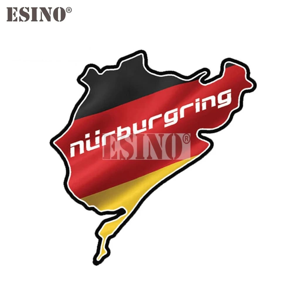 Car Styling Creativo Divertente Stile Germania Nurburgring Decal Cartoon PVC Impermeabile Car Body Sticker Modello Vinile