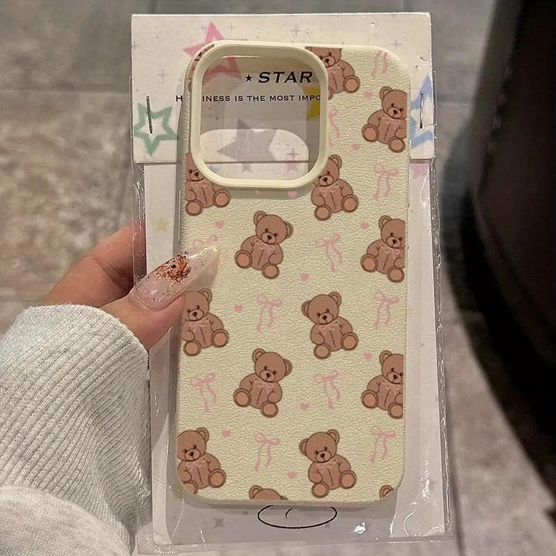 Carino Papillon Orso Lichee Modello Cassa Del Telefono Per Samsung Galaxy S25 FE S24 Ultra S23 Plus S22 A36 A56 A55 A54 A16 A15 A35 Copertura