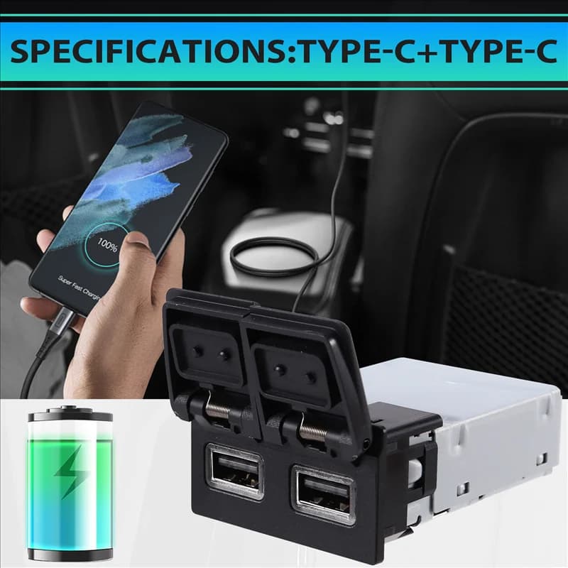 X39A-45W Dual USB Charger for Toyota Senagria Lexus QC3.0 Quick Charge 85532-0R140 USB Fast USB Charger + USB