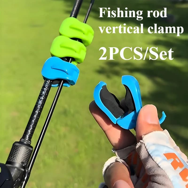 2PCS fishing accessories, fishing rod holder, protective cover, quick connection and fixing clamp, suitable for binding bait rod