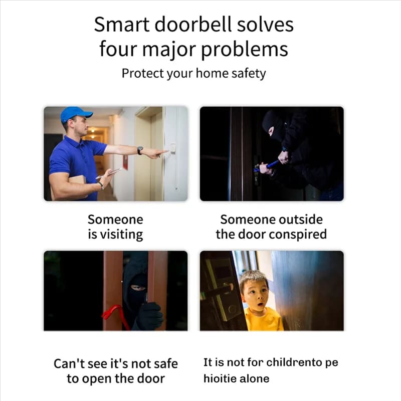 Y19A Tuya Smart Home Campanello Telecamera Impermeabile Wifi Video Citofono 1080P Protezione di sicurezza esterna Audio bidirezionale SPINA UE B