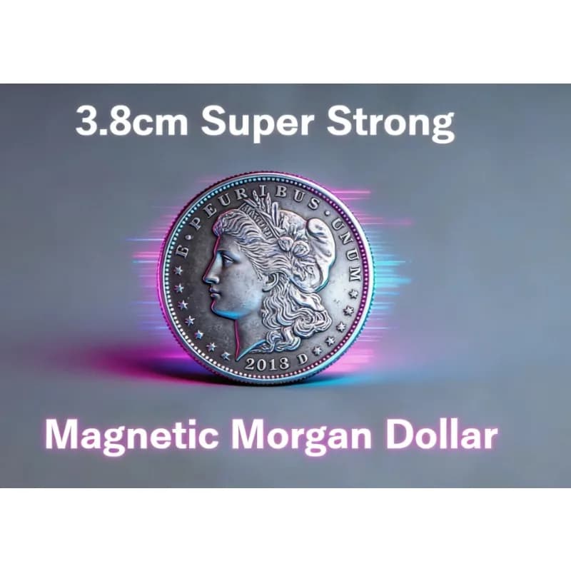 1 pz. Moneta Morgan da 3,8 cm con Magnete Super Potente – Trucchi di Magia con Monete, Magia da Vicino, Accessorio per Illusioni e Oggetti di Scena per Maghi
