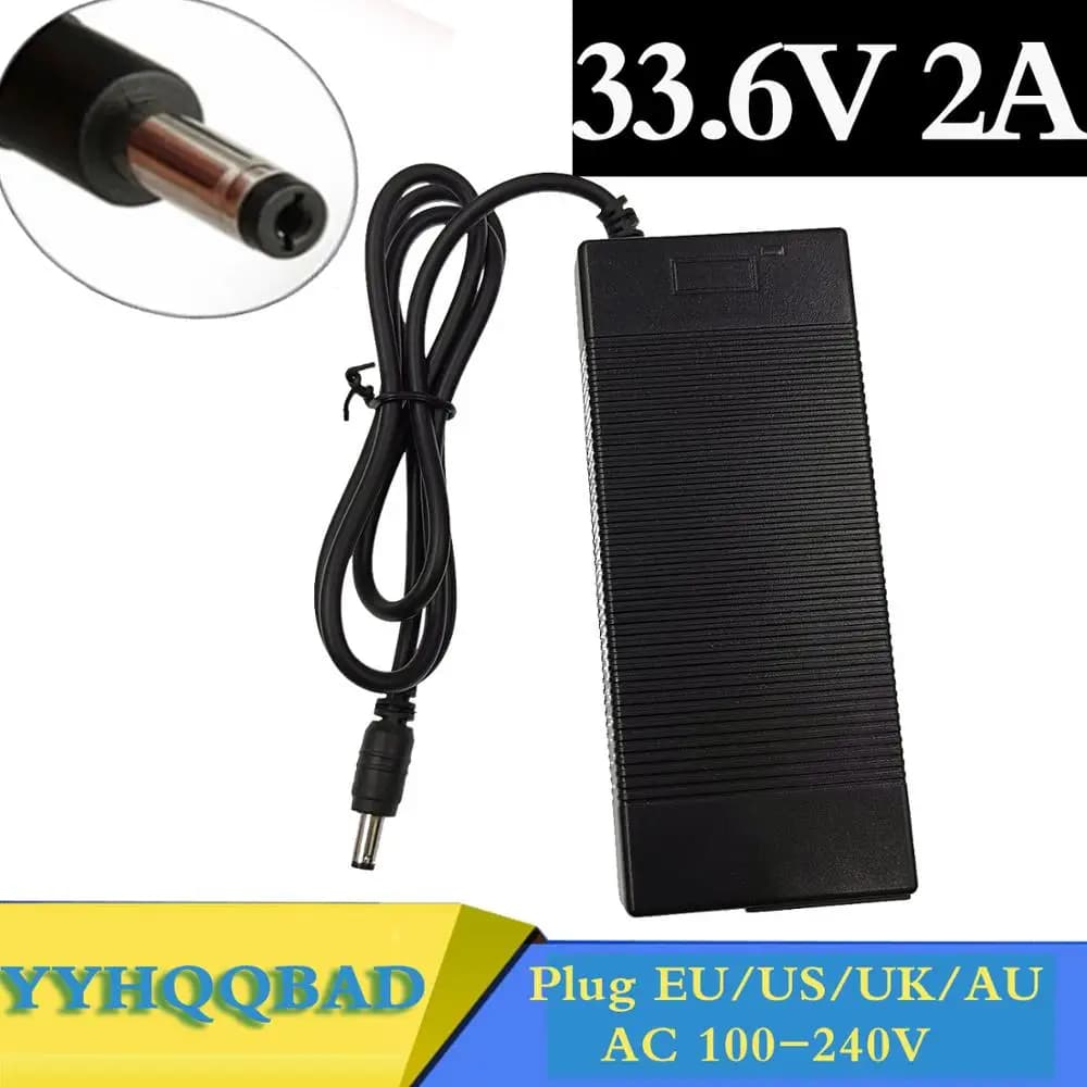 Caricabatteria intelligente agli ioni di litio da 33.6V 2A per batteria agli ioni di litio da 8serie 28.8V 29.6V Ebike E-bike Li-ion Li-Po