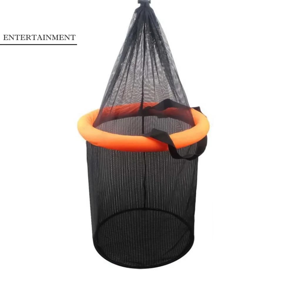 Cestino Pieghevole Galleggiante per Esche da Pesca, Rete Resistente in Nylon Arancione Brillante per Conservare Pesci Vivi