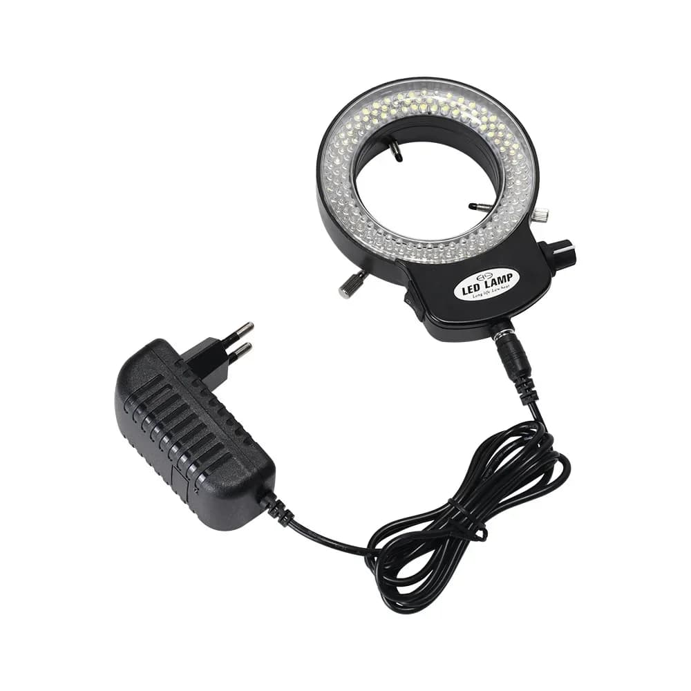 Sorgente luminosa per microscopio regolabile Sorgente luminosa industriale a LED ad anello 144 Perline lampada 63MM MIC-209 Paralume completamente trasparente