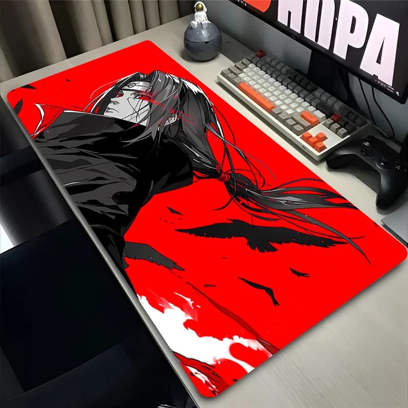 Tappetino per Mouse Anime di Tendenza, Accessori per Gamer, Tappetino per Tastiera Varmilo, Tappetino da Scrivania per Computer, Mousepad Naruto Itachi Uchiha, Decorazione per Desktop