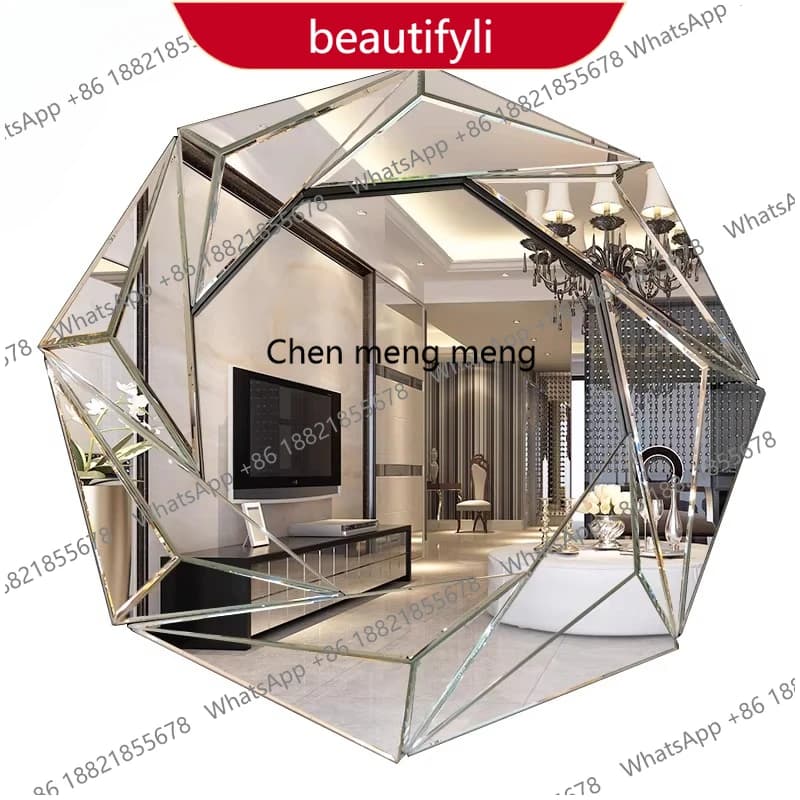 X188 Light luxury bathroom mirror wall hanging toilet art glass mirror fireplace entrance wall decorative mirror