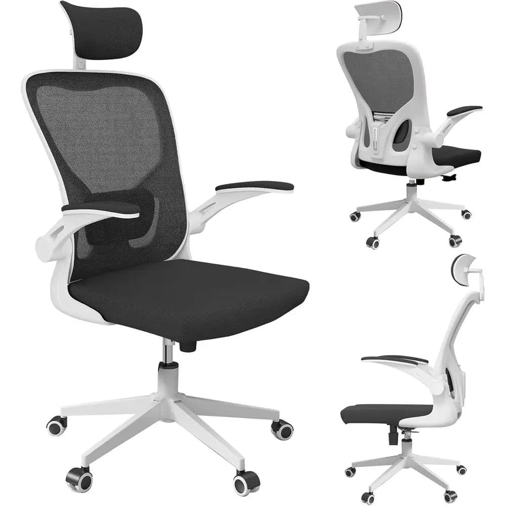 Ergonomic Desk Chair with 350 LB Capacity, Mesh Back, Lumbar Support, and Wheels for Big and Tall Users - Study, Work, Gaming (W