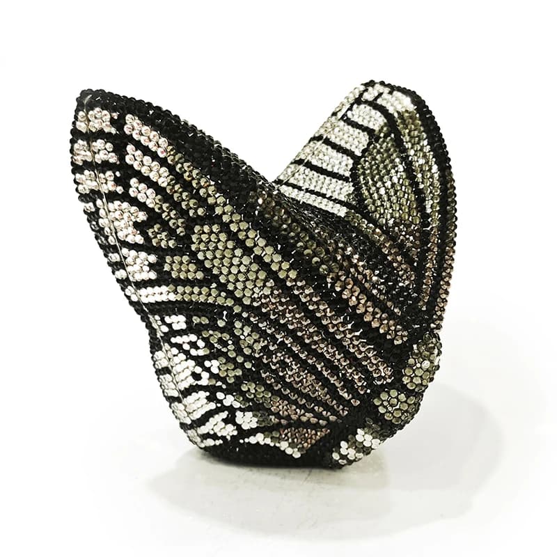 WHTUOHENG Luxury Rhinestones Butterfly Evening Bag Diamond Crystal Clutch Ladies Party Prom Handbag Dinner Purse For Women Bags