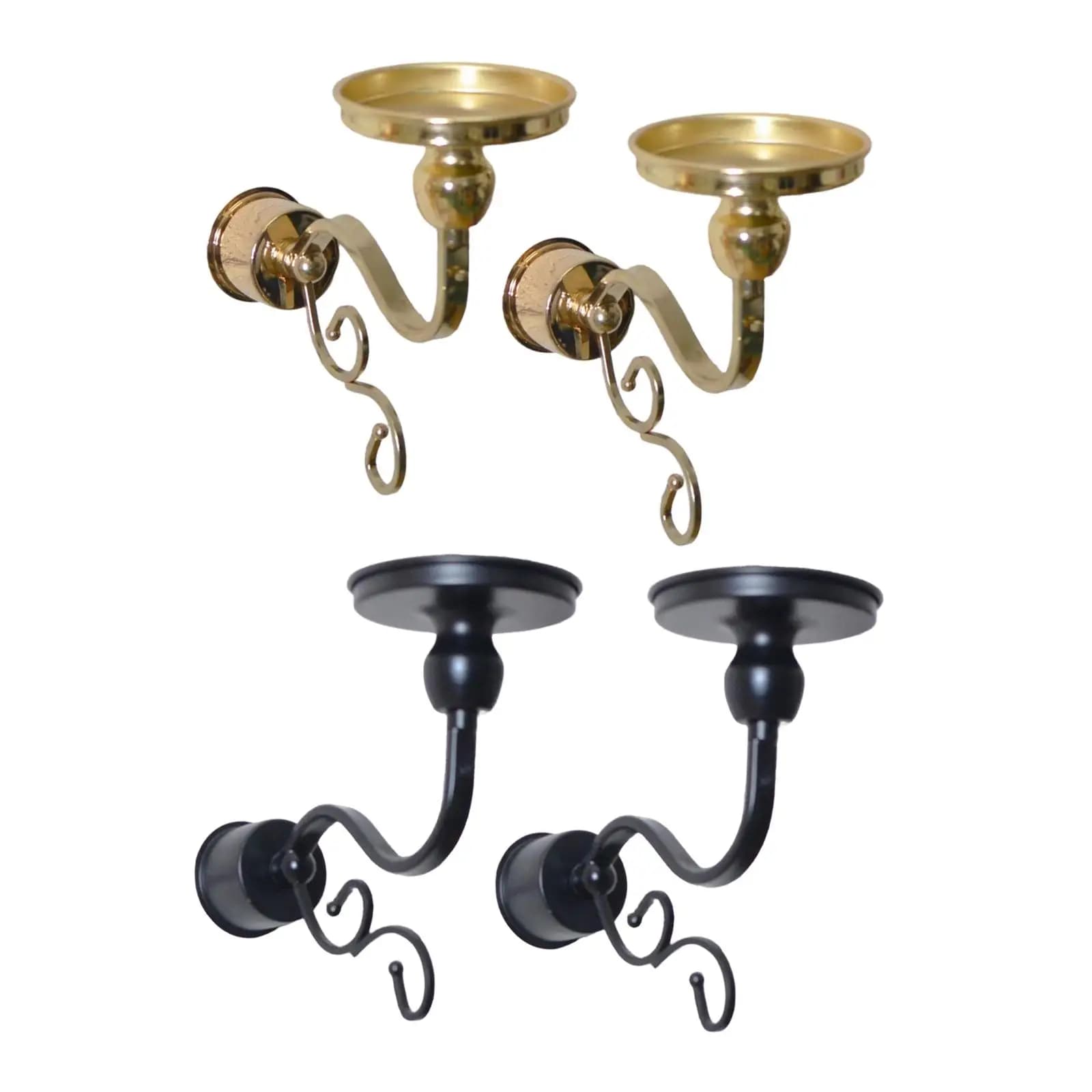 Portacandele Decorativo in Ferro da Parete, Candelabro per Soggiorno, Ornamento d'Arredo per Candele a Colonna