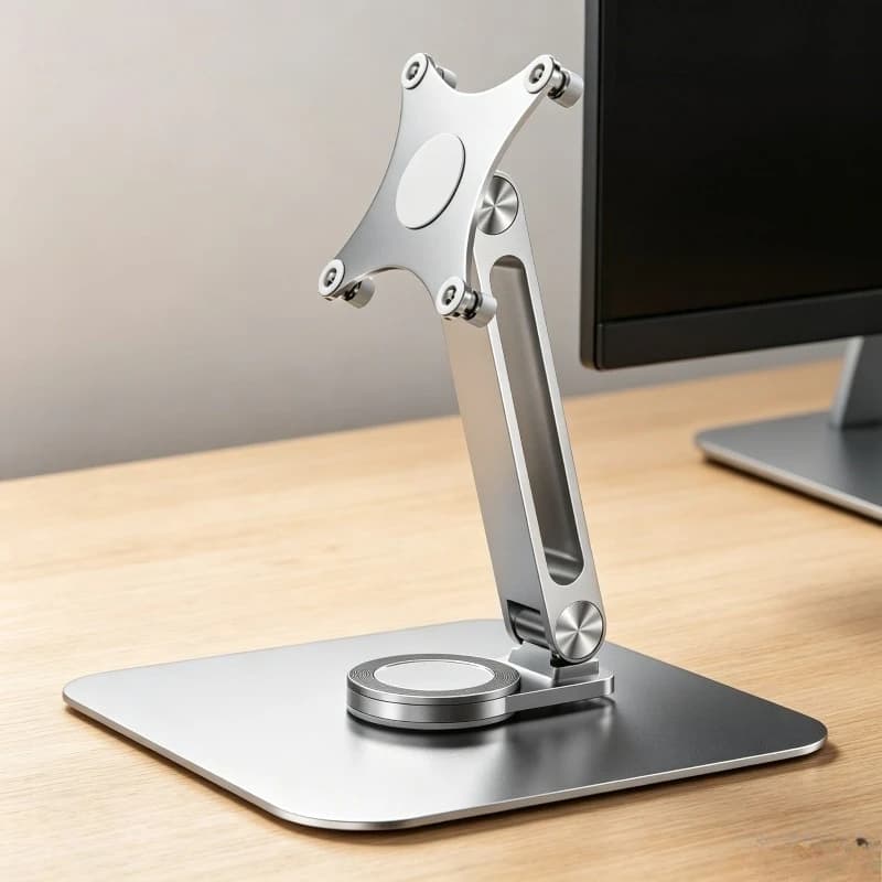 Aluminum Alloy Portable Desktop Monitor Stand 360 Degree Rotatable Adjustable Heavy Duty M4 Screw Base for Laptop Tablet