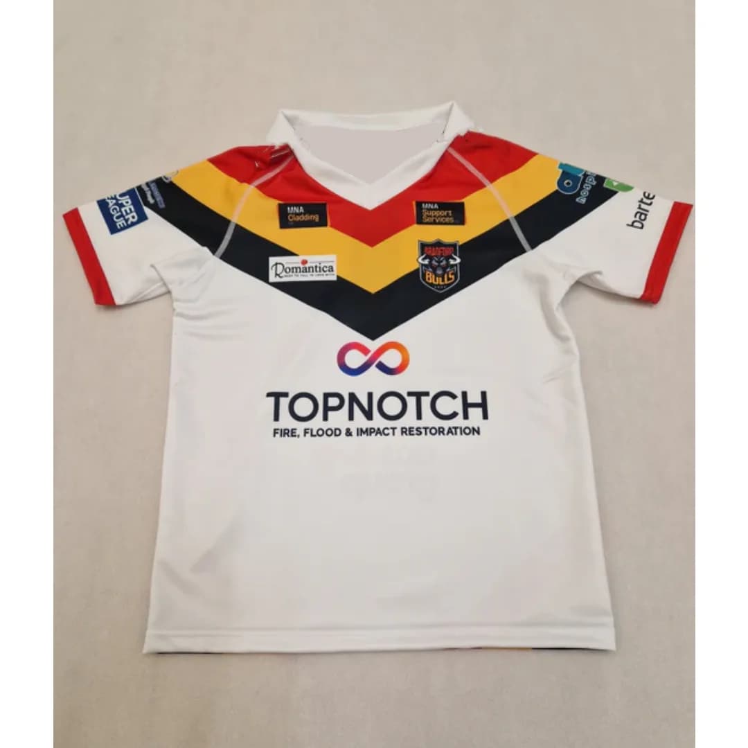 2026 Men's Bradford Bulls Rugby League Jersey Short Sleeve Black Sport Shirt for Rugby Fans Casual Training Wear Moto Tees