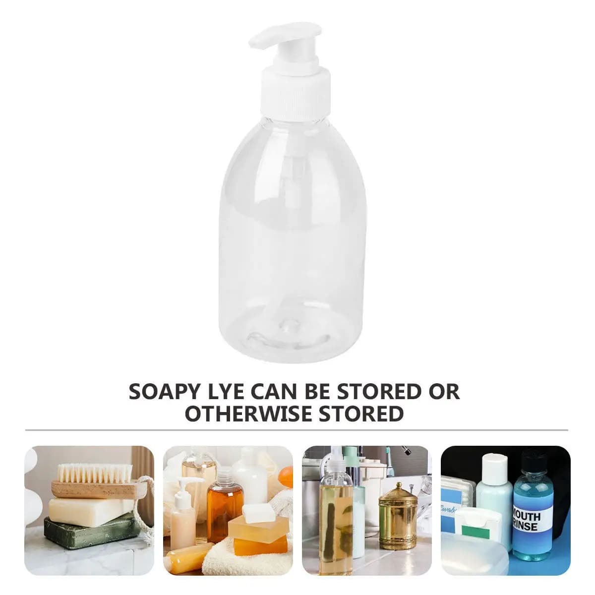 Set di 4 Dispenser a Pressione da 350ml per Sapone, Alcol, Liquidi, Ricaricabili, Decorativi per Casa e Ufficio