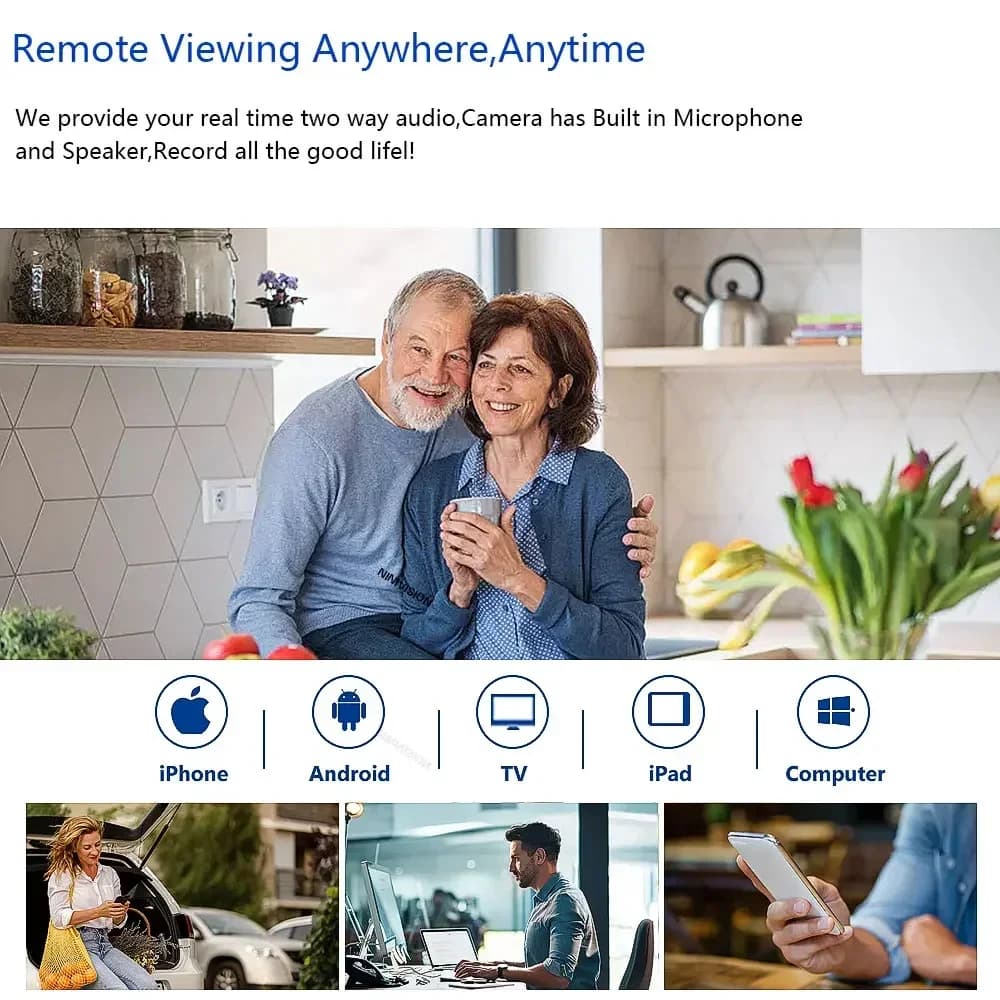 Kit Sistema di Sicurezza CCTV 4K AHD per Interni, Telecamera Dome con DVR 4CH, Visione Notturna a Colori, Sistema di Videosorveglianza con Telecamera a Soffitto
