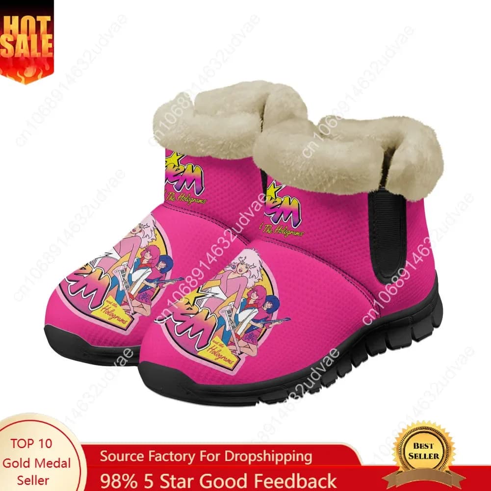 Jem and The Holograms Snow Boots Scarpe da uomo e da donna per adolescenti, mantengono caldo, stivali casual, leggeri, per coppie, sportivi, personalizzabili