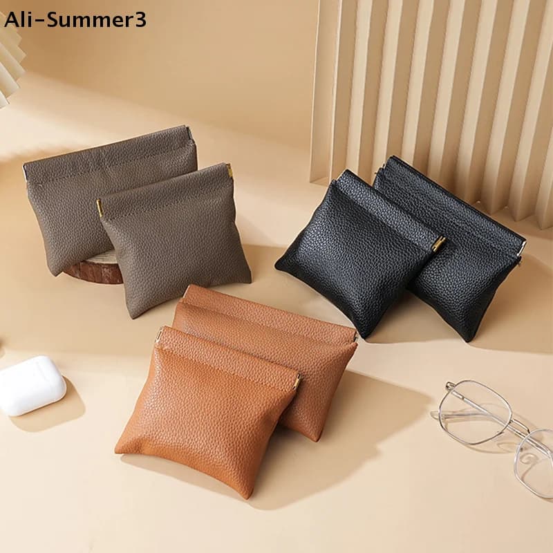 【S3y】Portafoglio Mini in Pelle con Chiusura Automatica alla Moda, Borsa Piccola per Donna e Uomo, Porta Soldi, Chiavi, Auricolari, Carte di Credito, Custodia per Occhiali