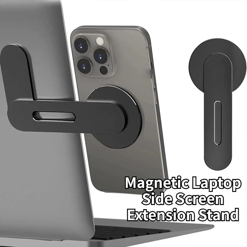 Magnetic Laptop Side Screen Extension Stand Foldable Portable Aluminum Alloy Phone Stand Computer Display Expansion Phone Stand
