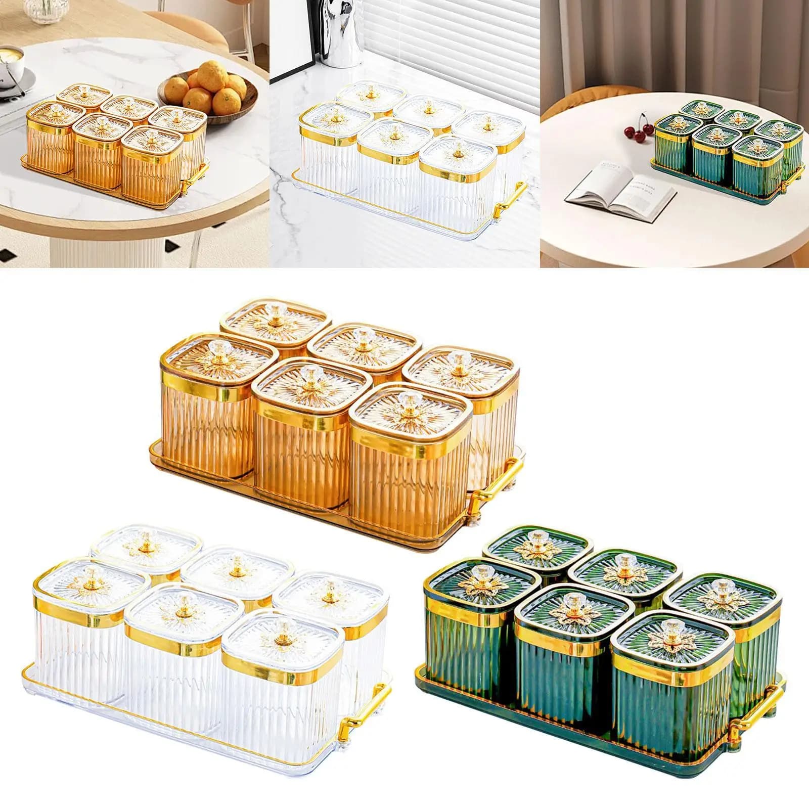 Vassoio per Servire Noci e Caramelle con Coperchio, Piatto Diviso per Snack per Eventi