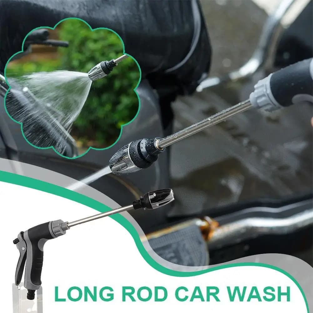 Pistola ad Acqua in Metallo ad Alta Pressione con Tubo Telescopico e Ugello Regolabile per Irrigazione Giardino e Lavaggio Auto