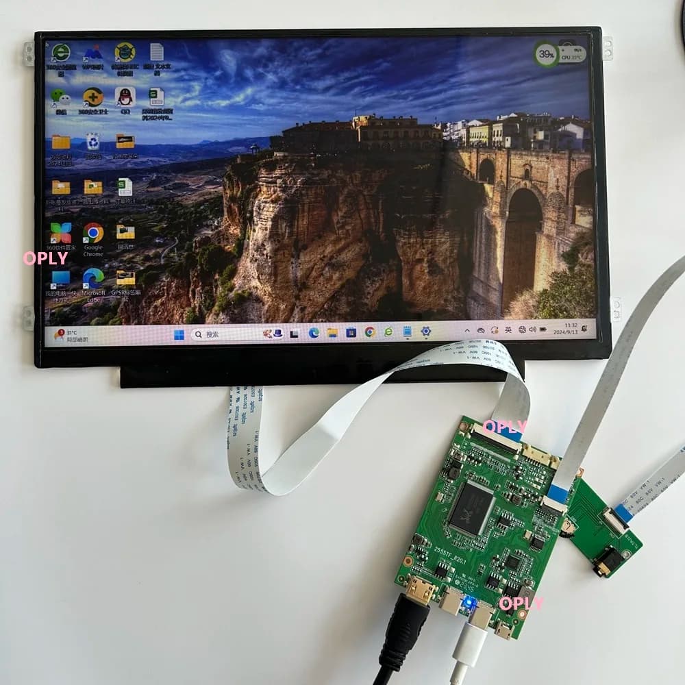 Schermo da pannello IPS EDP da 11,6 pollici 1366X768 con scheda controller 2 tipo C mini HDMI compatibile per PC PS X360 Laptop raspberry fai da te