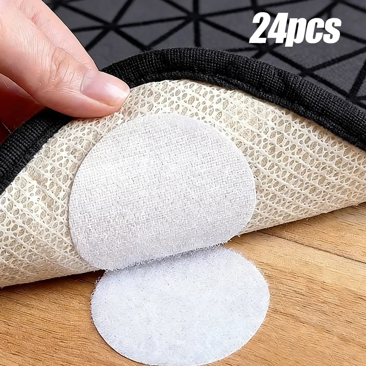 24 cuscinetti antiscivolo resistenti - forte adesione senza lasciare tracce e facili da rimuovere, nastro in velcro, nastro biadesivo