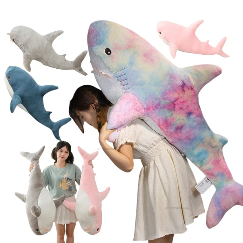 2025 Simulato Squalo Organismo Marino Blu Rosa Grigio Pesce Giocattolo Bambole Morbide Cartone Animato Cuscino Letto Decor Regalo Di Compleanno per Ragazze Ragazzi