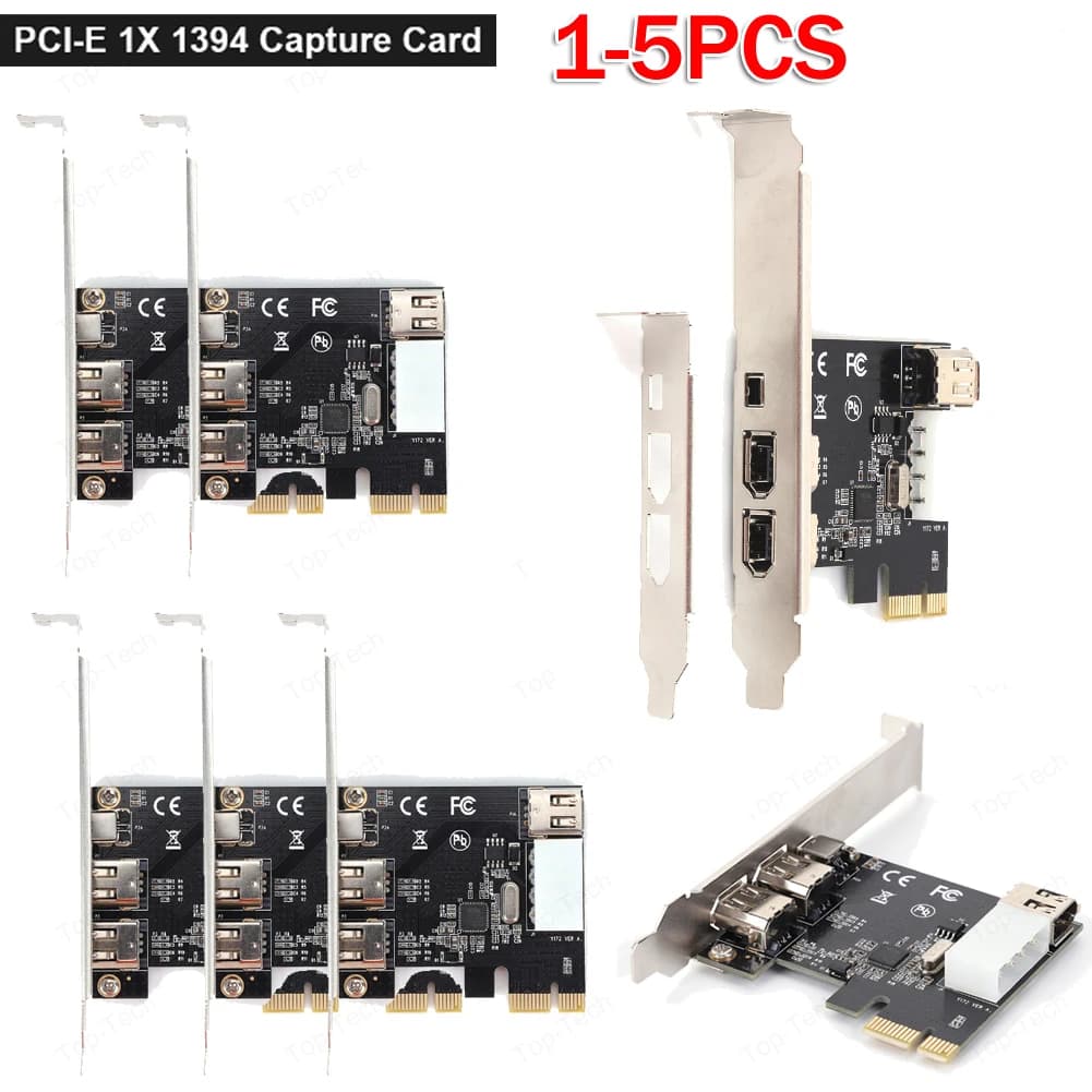 Scheda di acquisizione Video pci-e da 1X a 16X 1394 DV con adattatore Firewire da 6 Pin a 4 Pin Computer Desktop accessorio a 3 porte