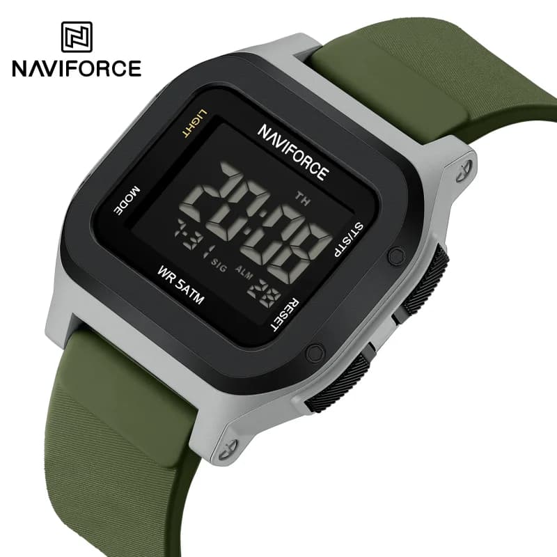 Nuovo orologio sportivo NAVIFORCE NF7137 impermeabile e antiurto con display del calendario con luce notturna, orologio alla moda da uomo con cinturino in silicone