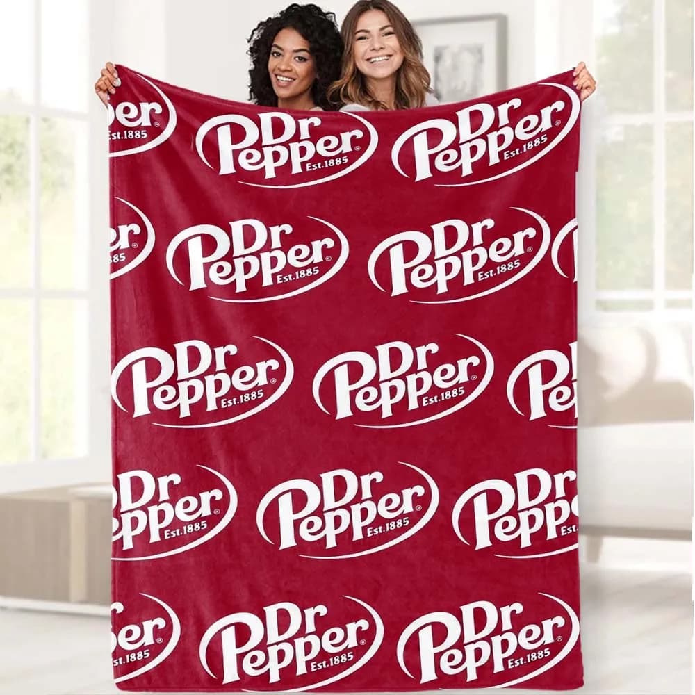Unique Dr. Pepper Print Soft & Warm Flannel Throw Blanket-Versatile for Sofa,Bed,Office,Camping | All-Season Cozy Nap Blanket