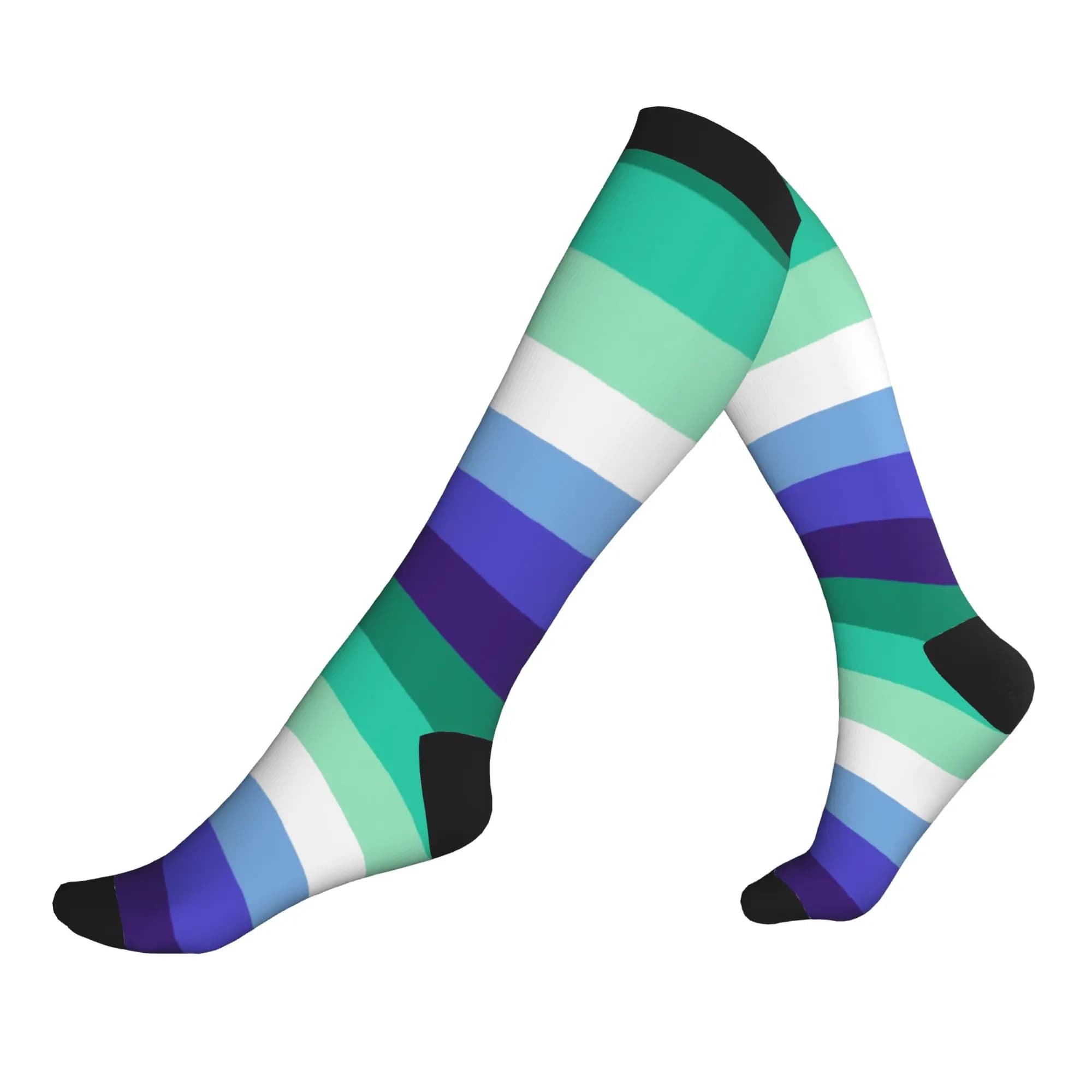 LGBT Rainbow Flag Mens Sports Compression Socks Unisex Cute 3D Printed Pansexual Gay Lesbian Dress Socks