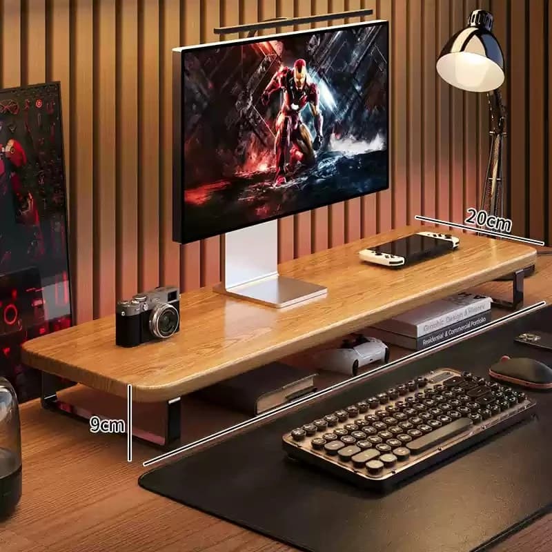 Multifunction desk support for extended table monitor, laptop support, desk organizer with storage space, ideal for small working areas