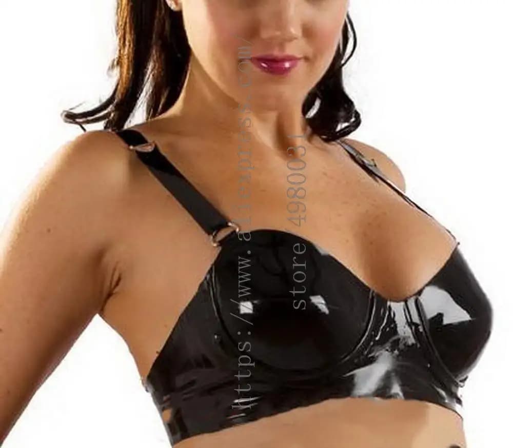 Reggiseno ad anello in acciaio per biancheria intima nera da donna e realizzato con materiali in lattice naturale di spessore 0,4 mm