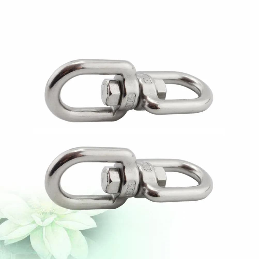 2 Pcs Hanging Basket Hooks Outdoor Metal Swivel Hangers Spinner Garden Spinners Plants Pot Wind Chimes Bird Feeder 6mm