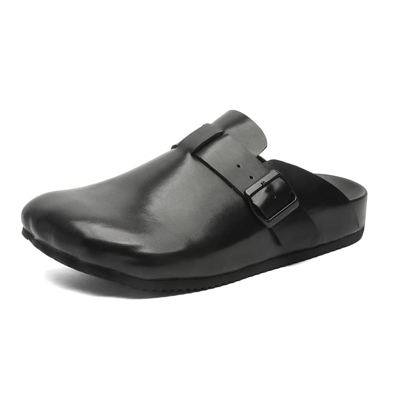 Mocassini da Uomo in Pelle Taglie Grandi 45 46, Ciabatte Casual a Punta Chiusa, Sandali Senza Tallone, Slip-On Bassi