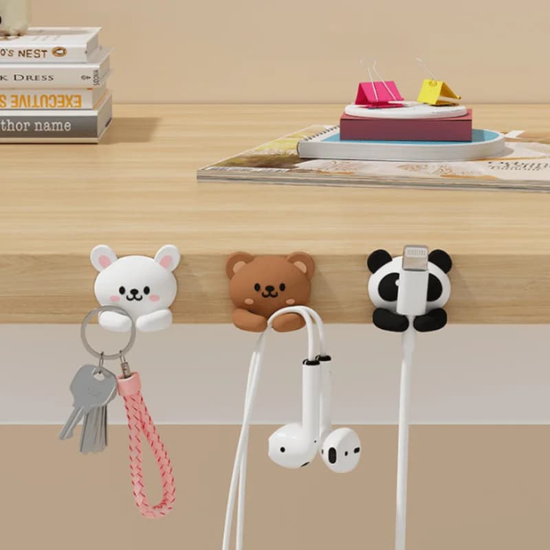 Simpatico organizer da scrivania per cavi con ganci e clip per fili di mouse e auricolari, supporto per cavi senza chiodi per l'organizzazione degli cavi nel cassetto della scrivania