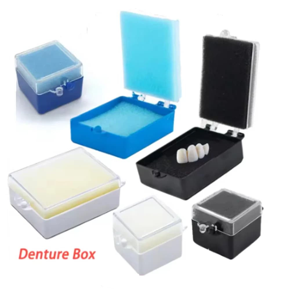 30 pcs 1or2 inch storage box for dental implants with sponge prosthesis plastic box for teeth three color laboratory tools for dentistry