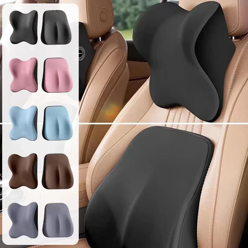 Cuscino Universale per Auto in Memory Foam, Poggiatesta e Supporto Lombare, Cuscino per il Collo, Accessori Generali per Auto
