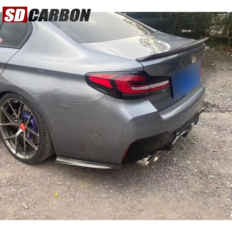 For BMW Series 5 G30 G38: Splitter Diffuser Carbon Fiber Rear, Side Pins for bumpers, Car Accessories
